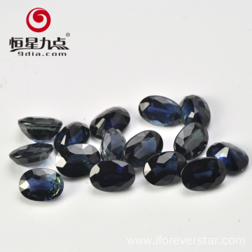 Oval Shape Natural Chinese Black Sapphire Gemstone